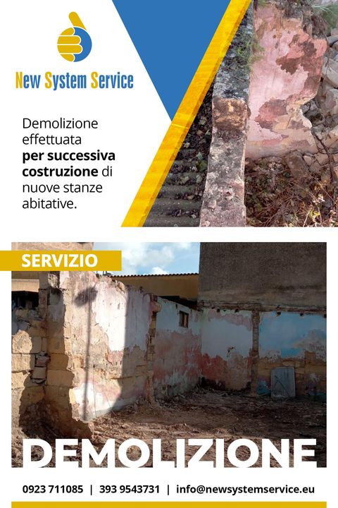 New System Service Srl effettua servizi di impresa edile, come la #demolizione  🏚🧱