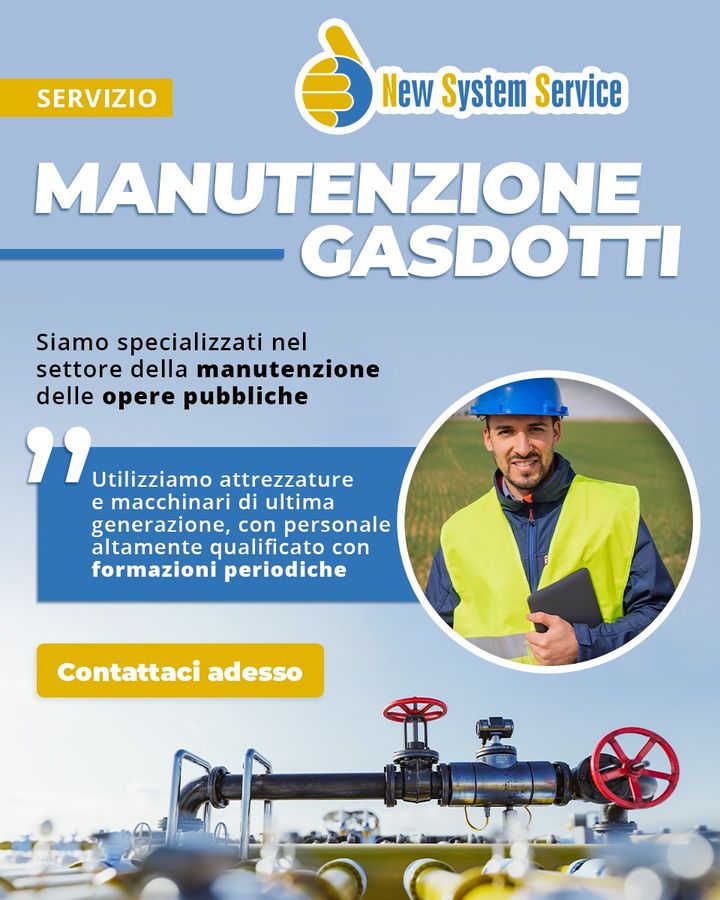 MANUTENZIONE GASDOTTI 👷

Tra i nostri più richiesti servizi, vi è