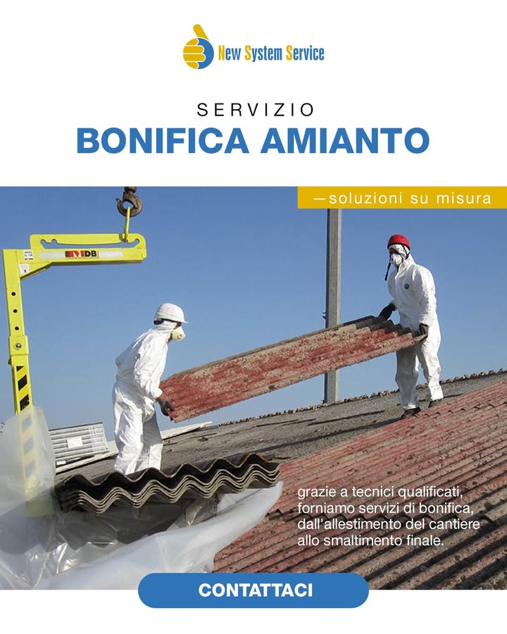 SERVIZIO - BONIFICA AMIANTO ⚠️
👉 L’amianto è un materiale estremamente