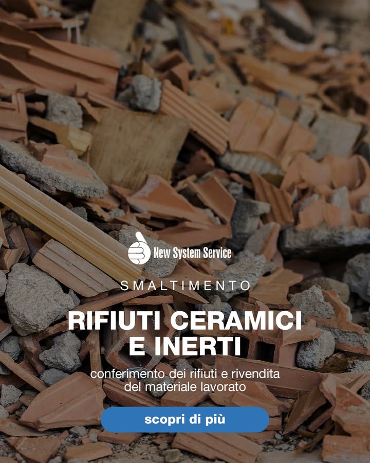 SMALTIMENTO RIFIUTI CERAMICI E INERTI ♻️
👉 Hai materiali da demolizione